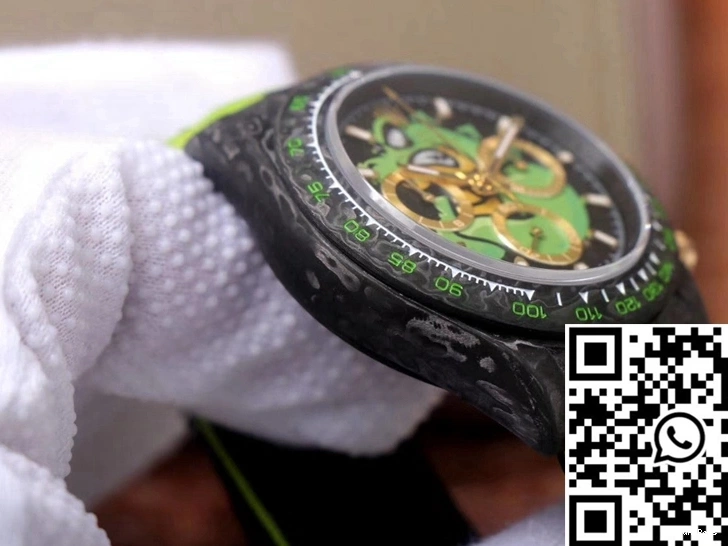 Dragon Exploded Daytona Rolex Green Edition Chronograph Carbon Dial Cosmos Fiber 0114